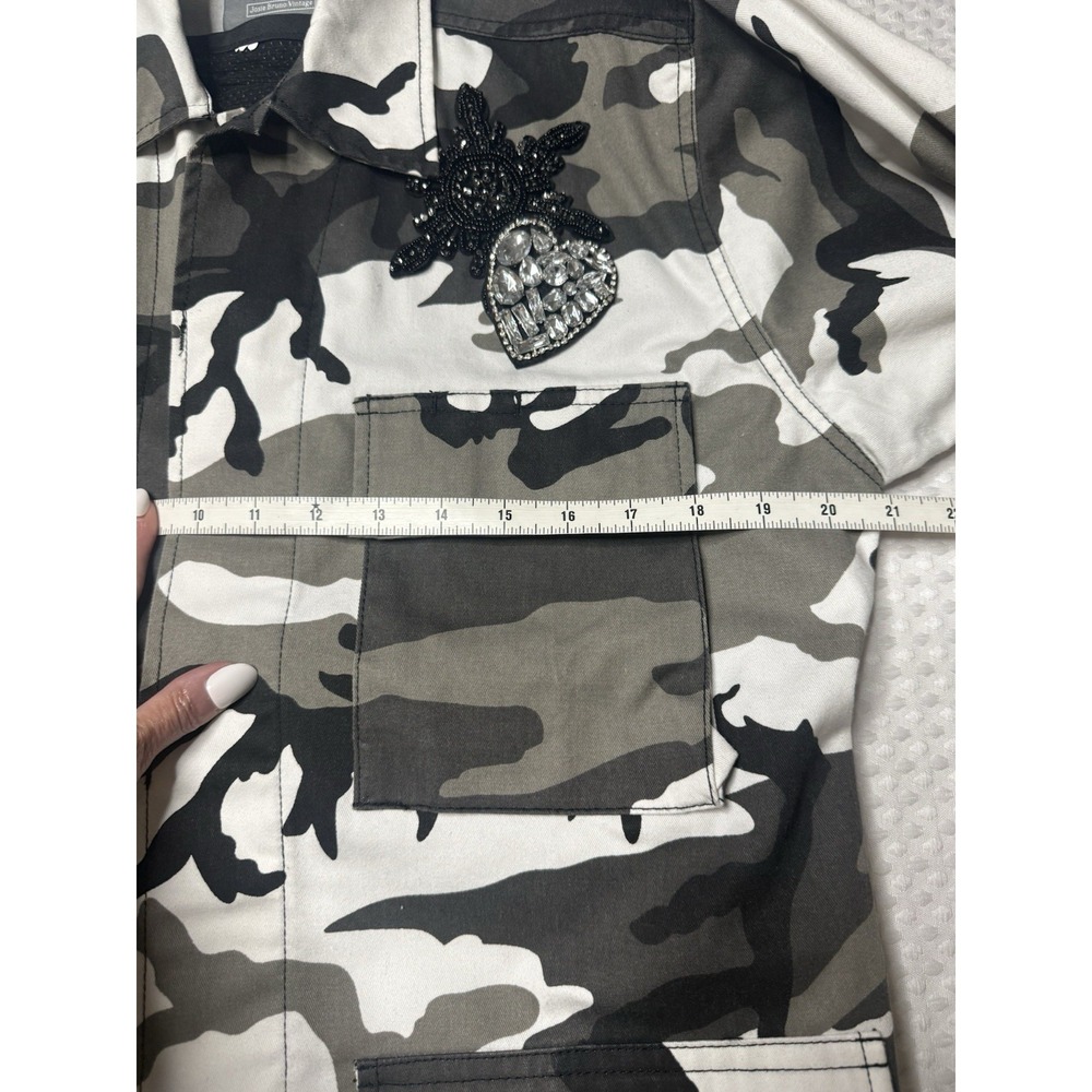 Josie Bruno Vintage By Request Sequin Embellished Camo Jacket M-LG Rare Signed - Picture 9 of 12
